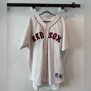 Vintage Red Sox Garciaparra #5 fan jersey. Official MLB merch circa 1996-2004